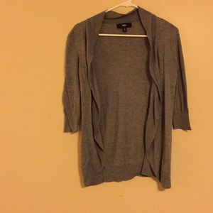 Gray Three Quarter Shell Sweater